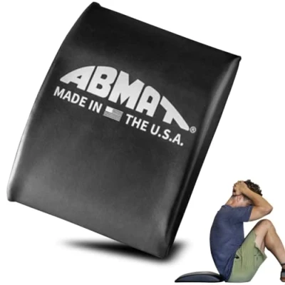 Image of ABMAT The ORIGINAL Abdominal and Core Trainer Mat for Full Range of Motion Situps Crunches Ab Workouts Black Vinyl
