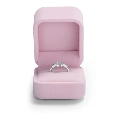 Image of Oirlv Velvet Ring Box Pink Boxes Storage Gift for Engagement Wedding Valentine&#039;s Day Anniversary (Ring Box)