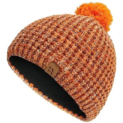 Image of Rab Nonna Bobble Beanie Pom Hat for Skiing, Hiking, &amp; Casual Use Marmalade One Size