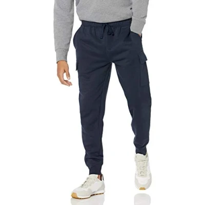 Image of Amazon Essentials Men&#039;s Cargo Fleece Joggers, Navy, S