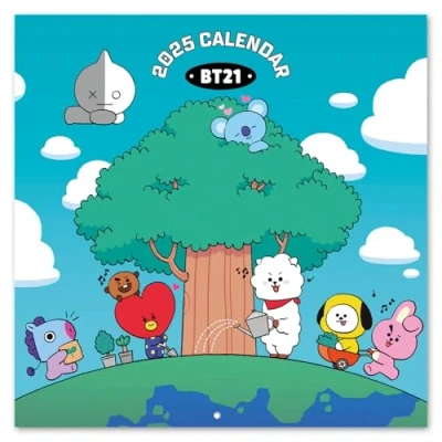 Image of Grupo Erik BT21 Wall Calendar 2025 12&quot; x Square 2025, Planner Family Cute