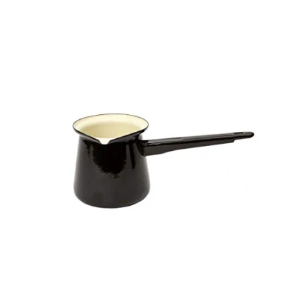 Image of Dexam 17819267 Vintage Turkish Coffee Pot, Enamel, Black, 20.8x10.2x9 cm