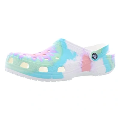 Image of Crocs Unisex Classic Tie dye Clogs, Fresco Multi, M12 UK