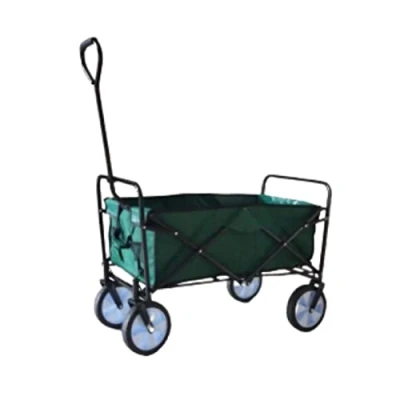 Image of Trendi® Folding Wagon, Multi Purpose Utility Cart Collapsible, Height Adjustable &amp; Foldable Handcart for Shopping, Gardening, Outdoor, Camping, Fishing, Beach Trolley on Wheels (Green)