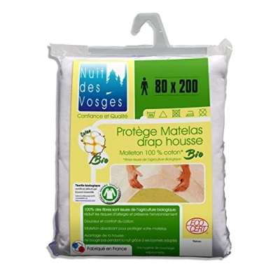 Image of Nuit des Vosges 201911 Soft Mattress Protector, Organic Cotton, white, 80 x 200 cm