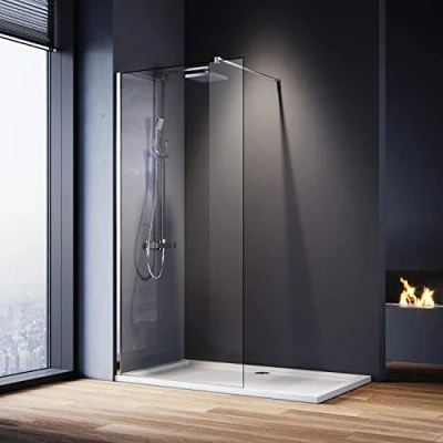 Image of ELEGANT 1000mm Walk In Shower Enclosure 8mm Easy Clean Glass Wetroom Screen Panel