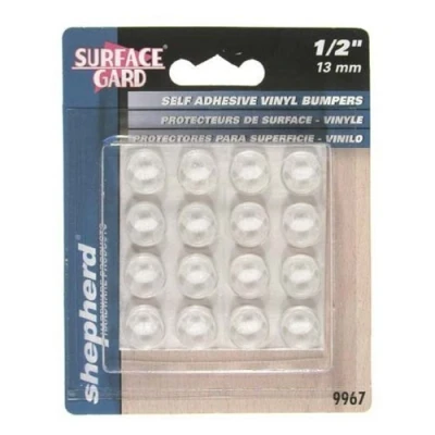 Image of Shepherd 9967 1/2&quot; Clear Self Adhesive Vinyl Bumpers 16 Count