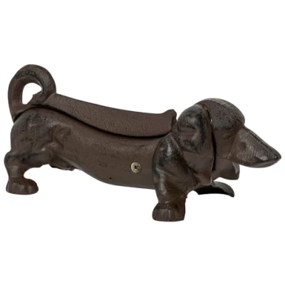 Image of Woodside Outdoor Garden Novelty Dachshund Boot Scraper, Cast Iron Sausage Dog Shoe/Welly/Trainer Mud &amp; Dirt Scraper
