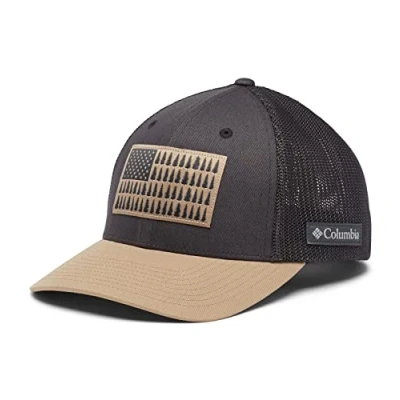 Image of Columbia Mesh Tree Flag Ball Cap, Shark, British Tan, Small/Medium