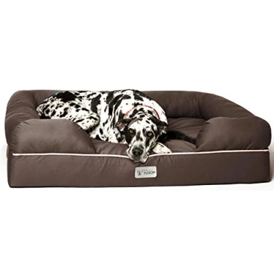 Image of PetFusion Ultimate Memory Foam Dog Bed Jumbo Lounge Orthopaedic Comfortable Large Waterproof For Extra Dogs Chocolate Brown XX (127 x 102 33cm)