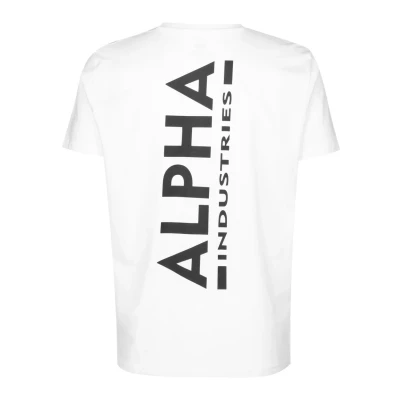 Image of Alpha Industries Print Tshirt, Men&#039;s, Size: Small, White