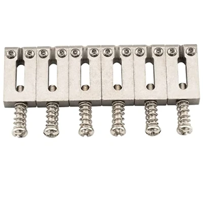 Image of Musiclily Pro 10.8mm Stainless Steel Modern Guitar Tremolo Bridge Saddles for Strat Stratocaster Electric Guitar,Original Color (Set of 6)