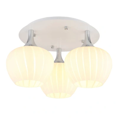 Image of Maxy Globe Ceiling Light White Matt Opal Glass Shade 3x E27