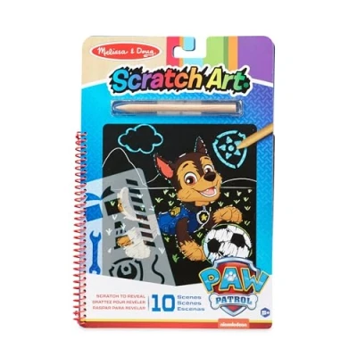 Image of Melissa &amp; Doug PAW Patrol Scratch Art Pad Chase colour Reveal Travel Activity
