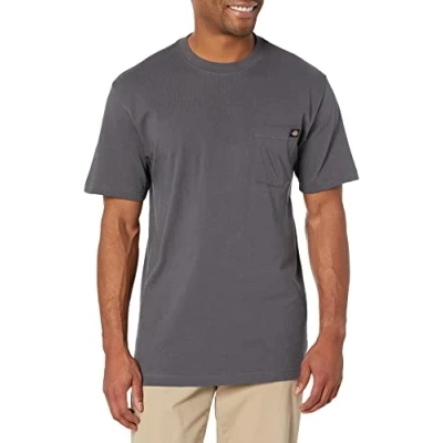 Image of Dickies Men&#039;s Short Sleeve Pocket Tee Big Tall, Charcoal, 1X Tall