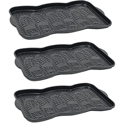 Image of Crystals Shoes Tray, Boot Plastic Multipurpose Non Slip Design Foot Bath Shoe Drip Tray for Rain Boots, Waterproof Trays Indoor &amp; Outdoor/Garden (3)