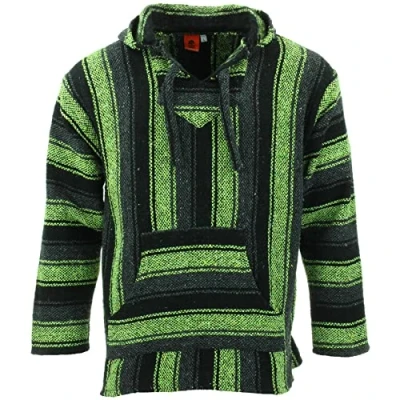Image of LOUDelephant Recycled Mexican Baja Jerga Hoody Neon Green (XX Large)