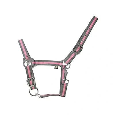 Image of Hy Two Tone Head Collar Grey/Baby Pink Full