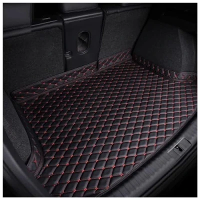 Image of GNTHERF Car Leather Boot Liner Mats, for Peugeot 2008 2020 2024 Tailored Waterproof Antislip Rear Trunk Protector Mat Anti Scratch Cargo Tray Liners,A