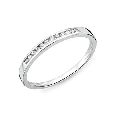Image of Miore Women&#039;s 9ct White Gold Eternity Ring with Diamond 0.10ct