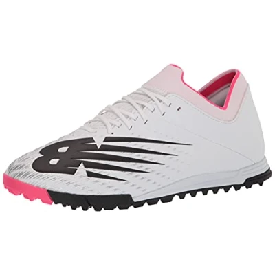 Image of New Balance Men&#039;s Furon Dispatch TF V6 Soccer Shoe, White/Silver/Alpha Pink, 10.5 Fußballschuh, Weiß, 10 UK