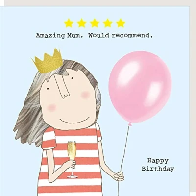 Image of Rosie Made A Thing Five Star Mum Birthday Card Humour Greeting Cards FSR01