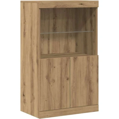 Image of vidaXL Sideboard with LED Lights Artisan Oak 60x37x100 cm