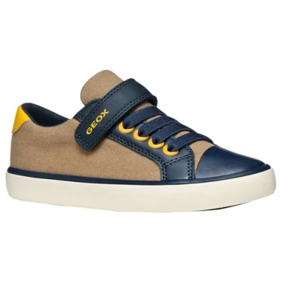 Image of Geox Gisli BOY Trainers for kids, Size: 8.5K, Camel/navy Imitation leather/ textile