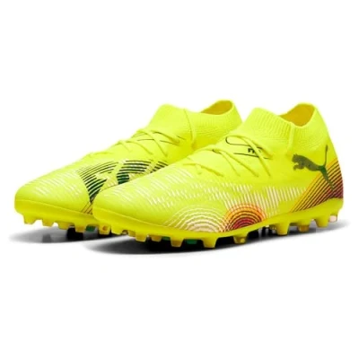 Image of PUMA Unisex Future 8 Match MG Soccer Shoe, Yellow Alert Black Sun Struck, 6 UK