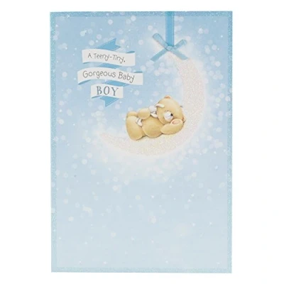 Image of Hallmark Forever Friends New Baby Card For Boy &#039;Welcome To The World&#039; Medium