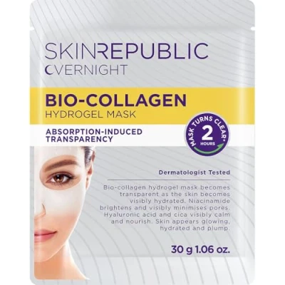 Image of Skin Republic Bio Collagen Hydrogel Overnight Mask For Glass Korean Anti Aging That Melts Into Hydrates, Boosts Elasticity, Reduces Wrinkles, Evens Tone Clinically Tested 30g