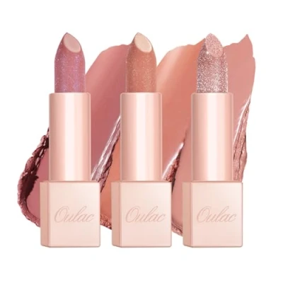Image of Oulac Pink Glitter Moisturising Lipstick Set Shimmer Lipsticks for Women, Hydrating &amp; Smooth, Diamond Finish, Creamy Sparkling Formula (PG05+PG07+PG12)
