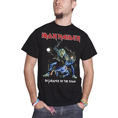 Image of Rockoff Trade Men&#039;s Iron Maiden No Prayer on the Road T Shirt, Black (Black Black), Large