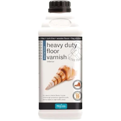 Image of Polyvine Heavy Duty Floor Varnish Dead Flat 1 Litre