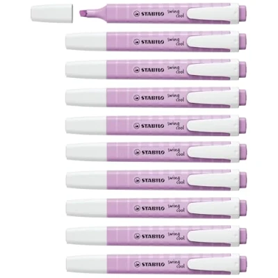 Image of Highlighter STABILO swing cool Pastel Pack of 10 Lilac Haze