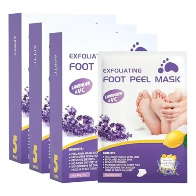 Image of 63 Pairs Lavender Foot Mask Socks Sets,Foot Peel for Hard Skin,Exfoliating Mask,Foot Mask,Feet Peeling Mask,(Suitable Cracked Heels,Dead Skin and Dry Skin)