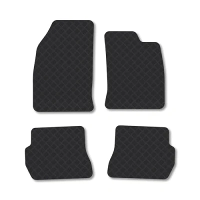 Image of Rubber Car Mats Compatible with Ford Fusion (2002 2012) [Manual] Tailored Fit Floor Set Accessory Black Custom 4 Pieces Clips Anti Slip Backing, Heavy Duty &amp; Waterproof