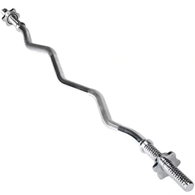 Image of RIP X EZ Curl Bar with Spinlock Collars Standard Barbell for Bicep Curls Weight Lifting and Body Building