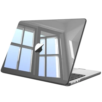 Image of Fintie Case Compatible with MacBook Air 13.6 inch (2024/2022) M3/M2 Chip, Snap On Hard Shell Cover for 13.6&quot; Model A3113 A2681, Crystal Gray