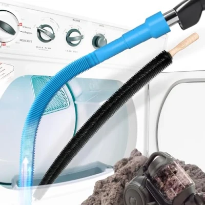 Image of Holikme 2 Pack Dryer Lint Vacuum Attachment and Flexible Brush, Vent Cleaner Kit, Hose Remover, Blue