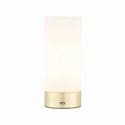 Image of 40W Brushed Brass and Glass Touch Dimmable Task Table Light Desk Lamp with USB Port Mobile Phone Charger
