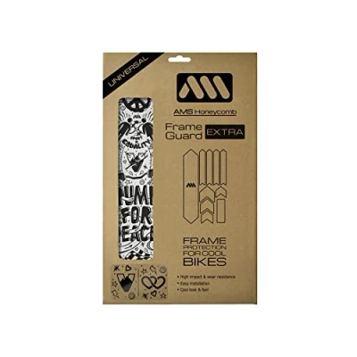 Image of All Mountain Style AMS High Impact Frame Guard Extra Protects your bike from scratches and dings, Pump for Peace Black