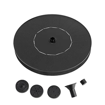 Image of Zerodis Solar Powered Fountain Water Pump, 1.4W 180L/H Panel Free Standing Watering Birdbath Submersible Pump for Garden and Patio Pool, Fish Tank, Aquarium, Pond