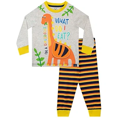 Image of Harry Bear Boys Pyjamas Dinosaur Grey 4 5 Years