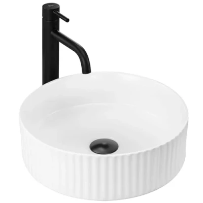 Image of REA U0601 White Bathroom Sink Made of creamic Delia Snow U4122,