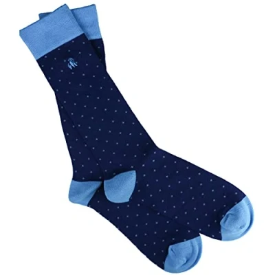 Image of Swole Panda Bamboo Socks UK7 11 Spotted Sky Blue Mens