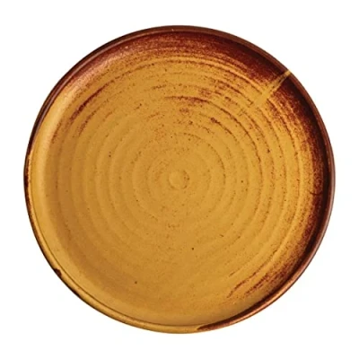 Image of Olympia Canvas Small Rim Round Plate Sienna Rust 265mm (Pack of 6)