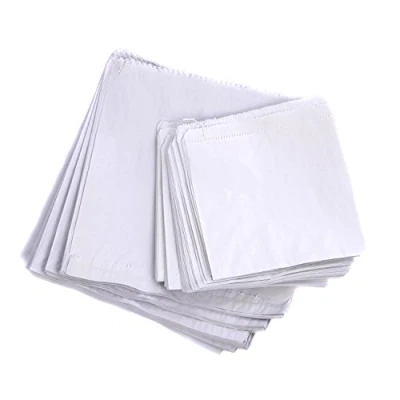 Image of bag it Plastics White Paper Food Bags 10&quot; x Strung Pack of 500