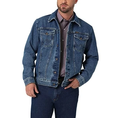 Image of Wrangler Men&#039;s Tall Size Cowboy Cut Western Unlined Denim Jacket, Stonewash, XL