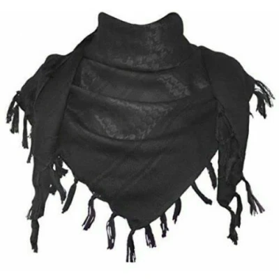 Image of Men&#039;s Protective SAS Army 100% Cotton Military Desert Tactical Neck Head Keffiyeh Wrap Combat Sun Hat Scarf Shemagh (Black)